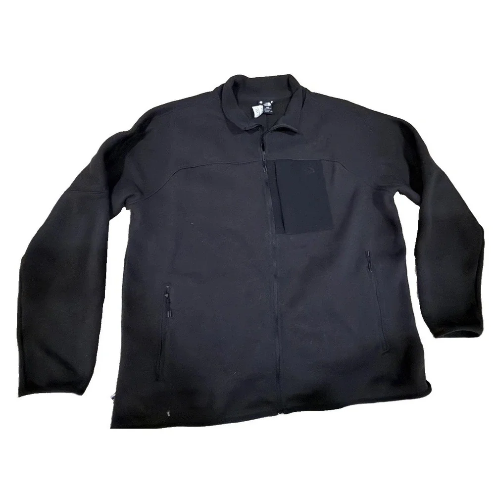 The North Face XXL Circular Design Black Full Zip Fleece Jacket Men's 2XL